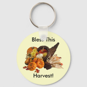 Blessed Bountiful Harvest Colourful Cornucopia Keychain