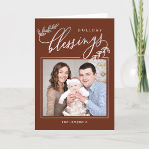 Blessed Branch Folded Holiday Photo Card