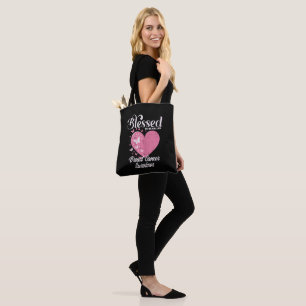 Blessed Breast Cancer Survivor Awareness Christian Tote Bag