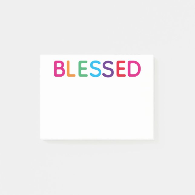 Blessed Bright Multicolored 4 x 3 Post-it Notes (Front)