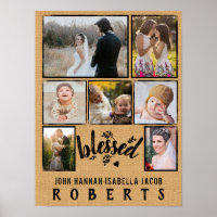 Blessed Burlap Farmhouse 7 Family Photo Collage