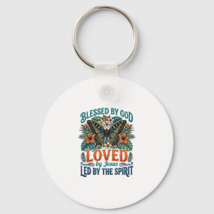 Blessed Butterfly Christian T-Shirt Design_1 Keychain