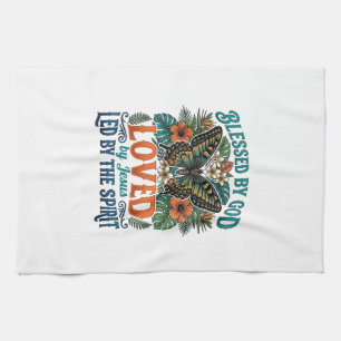 Blessed Butterfly Christian T-Shirt Design_1 Kitchen Towel