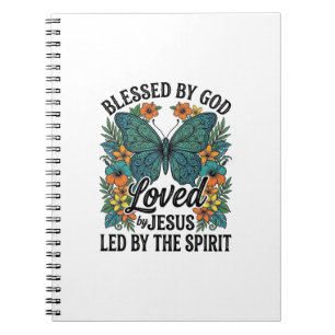 Blessed Butterfly Christian T-Shirt Design (2) Notebook