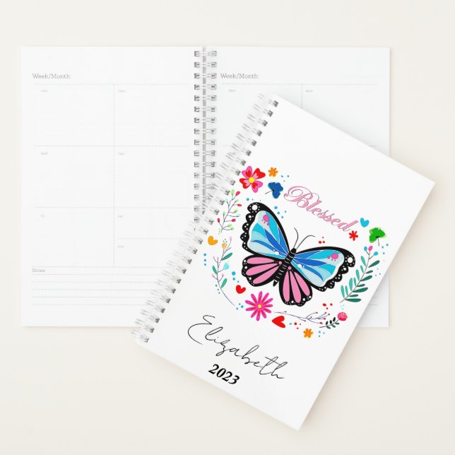 Blessed butterfly personalized, custom year planner (Display)