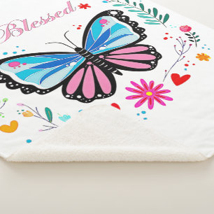 Blessed butterfly sherpa blanket