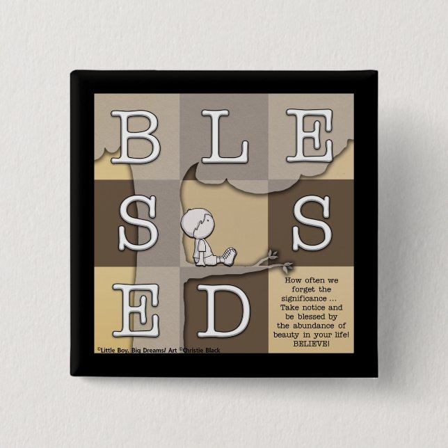 Blessed By  Abundance of Beauty 2 Inch Square Button (Front)