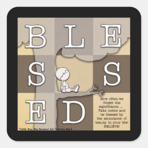 Blessed By  Abundance of Beauty Square Sticker