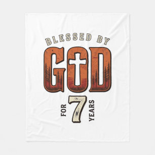 Blessed By God 7 Years Vintage Christian Shirt Fleece Blanket