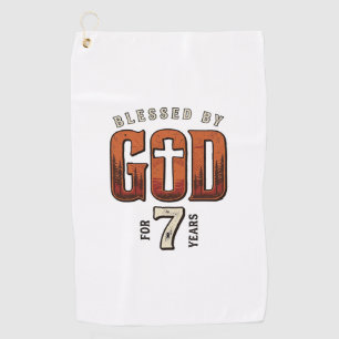 Blessed By God 7 Years Vintage Christian Shirt Golf Towel