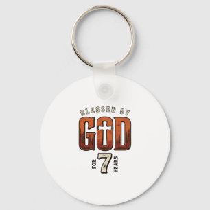 Blessed By God 7 Years Vintage Christian Shirt Keychain