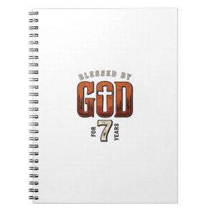 Blessed By God 7 Years Vintage Christian Shirt Notebook