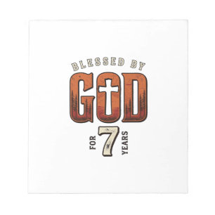 Blessed By God 7 Years Vintage Christian Shirt Notepad