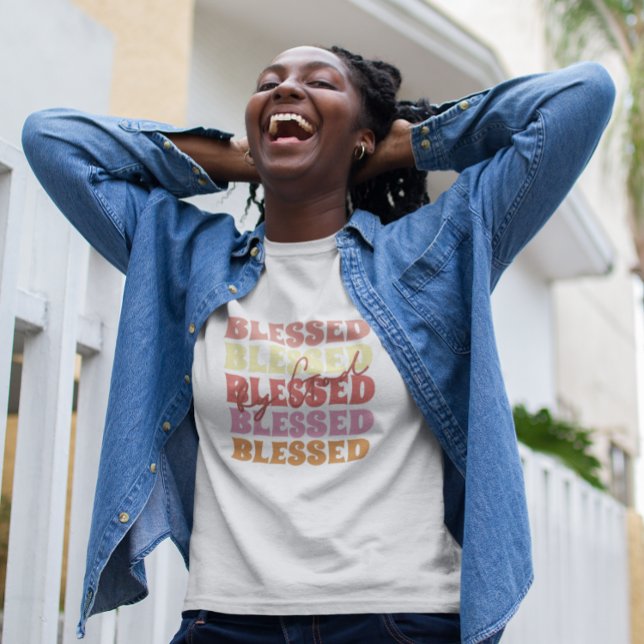 Blessed by God Christian Cute Retro T-Shirt (Creator Uploaded)