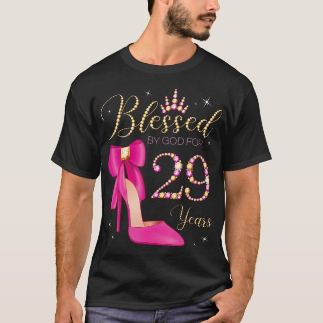 Blessed By God For 29 Years Old 29Th Birthday T-Shirt (Front)