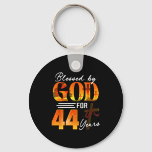 Blessed By God For 44 Years Old Gift 44th Birthday Keychain