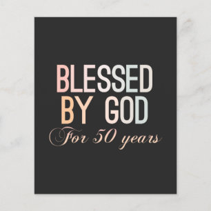 Blessed by God for 50 years, 50th birthday design Flyer