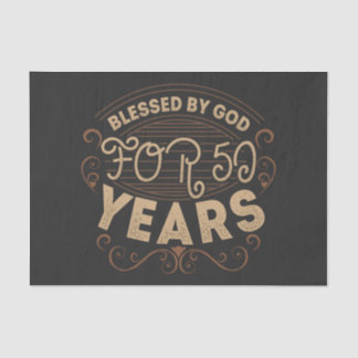 Blessed by God for 50 years, 50th birthday design Tissue Paper