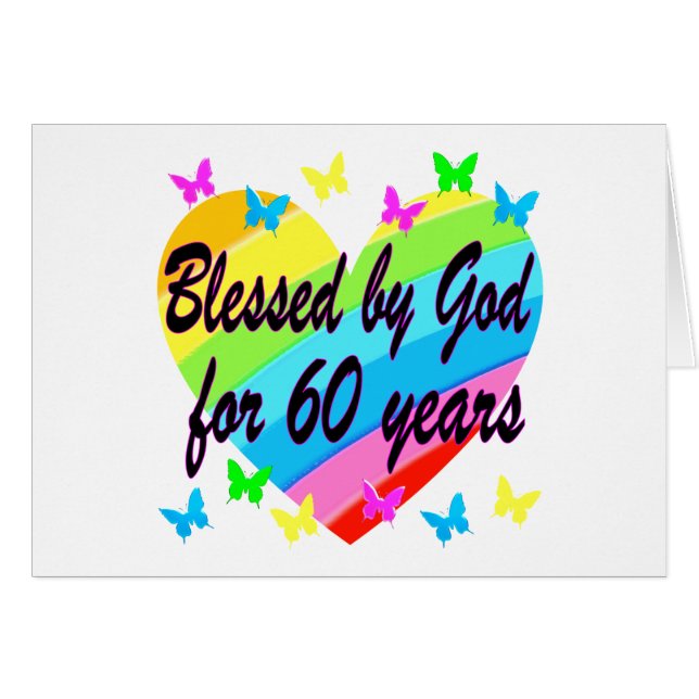 BLESSED BY GOD FOR 60 YEARS HEART DESIGN (Front Horizontal)