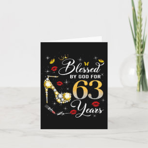 Blessed By God For 63 Years Old Women 63rd Birthda Card