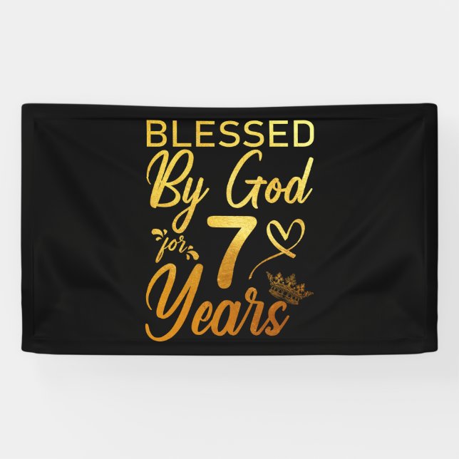Blessed by God for 70 Years 70th Birthday Faith Banner (Horizontal)