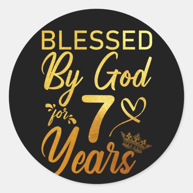 Blessed by God for 70 Years 70th Birthday Faith Classic Round Sticker (Front)