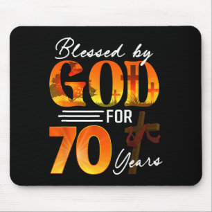 Blessed By God For 70 Years Old Gift 70th Birthday Mouse Pad