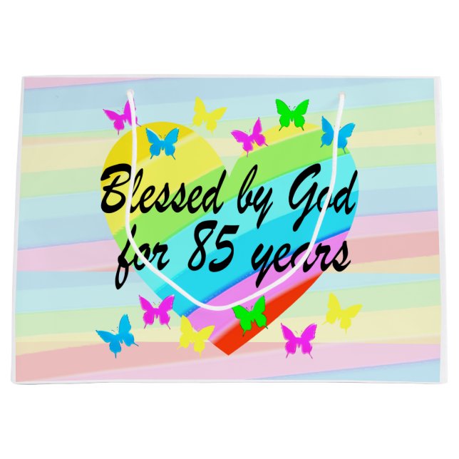 BLESSED BY GOD FOR 85 YEARS HEART GIFT BAG (Front)