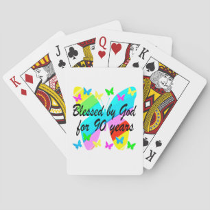 BLESSED BY GOD FOR 90 YEARS PLAYING CARDS