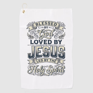 Blessed By God Jesus Holy Spirit Vintage Shirt Golf Towel