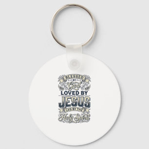 Blessed By God Jesus Holy Spirit Vintage Shirt Keychain