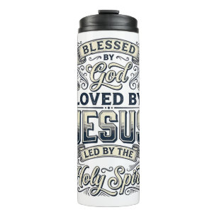Blessed By God Jesus Holy Spirit Vintage Shirt Thermal Tumbler
