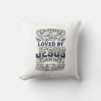Blessed By God Jesus Holy Spirit Vintage Shirt Throw Pillow