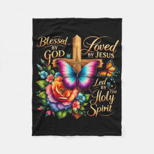 Blessed By God Loved By Jesus Easter Day Fleece Blanket