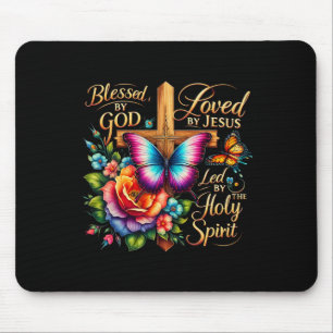 Blessed By God Loved By Jesus Easter Day  Mouse Pad