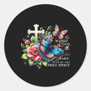 Blessed By God Loved By Jesus Easter Jesus Christi Classic Round Sticker