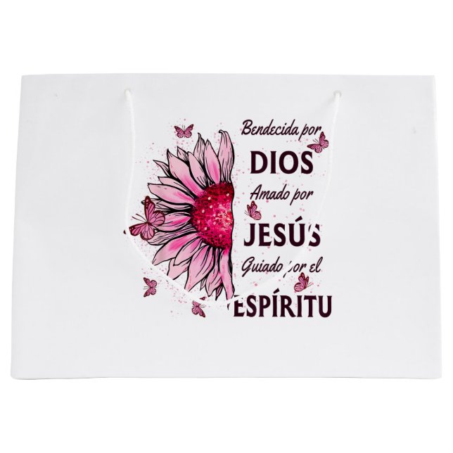 Blessed by God Loved by Jesus Large Gift Bag (Front)