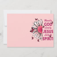 Blessed By God - Loved By Jesus Pink Sunflower