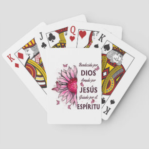 Blessed by God Loved by Jesus Playing Cards