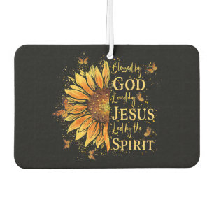 Blessed By God - Loved By Jesus, Sunflower Air Freshener