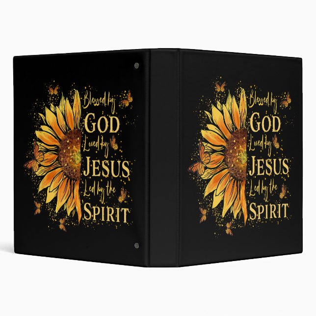 Blessed By God - Loved By Jesus, Sunflower Binder (Background)