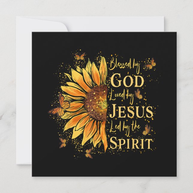 Blessed By God - Loved By Jesus, Sunflower Save The Date (Front)