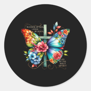 Blessed By God Loves By Jesus Easter Day  Classic Round Sticker