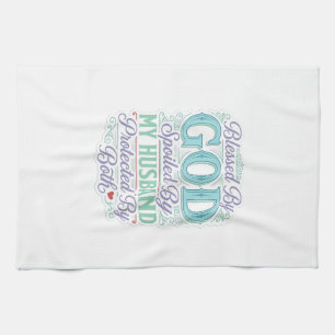 Blessed By God Spoiled By My Husband Shirt Design_ Kitchen Towel