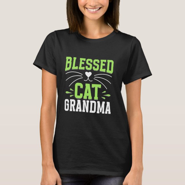 Blessed Cat Grandma T-Shirt (Front)