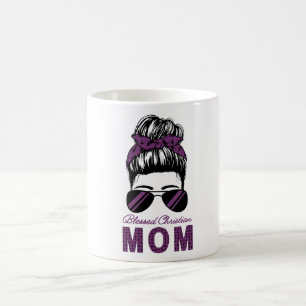 Blessed Christian Mom Messy Bun Mug