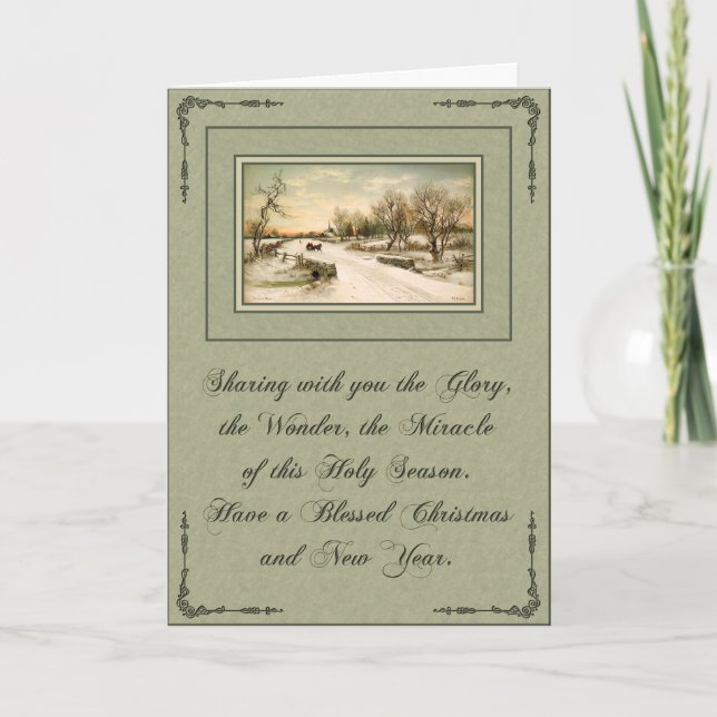 Blessed Christmas Morn Holiday Card (Front)