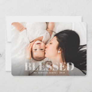 Blessed christmas photo holiday card