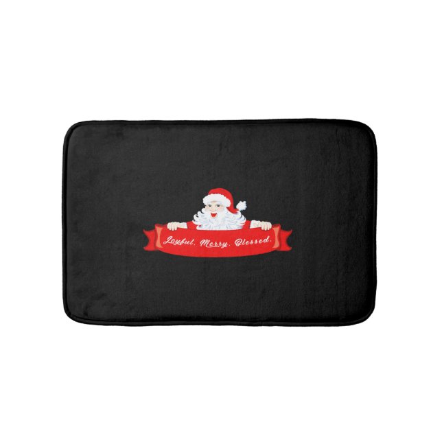 Blessed Christmas  Santa Christmas Bath Mat (Front)