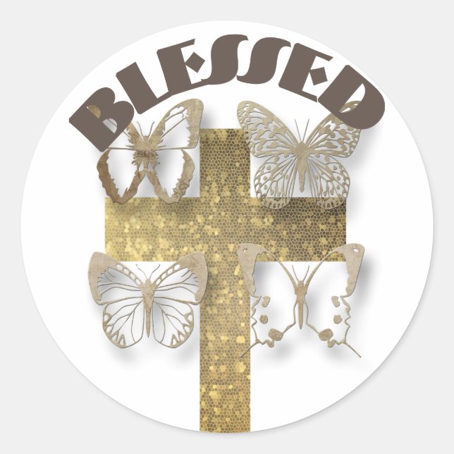 Blessed  classic round sticker (Front)